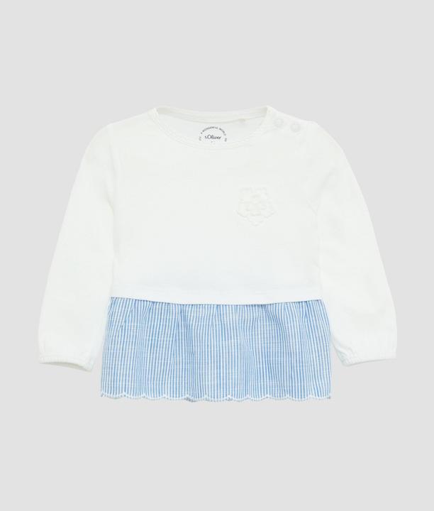S.Oliver T-Shirt Weiches Baumwoll-Longsleeve mit Volantdetail (80)