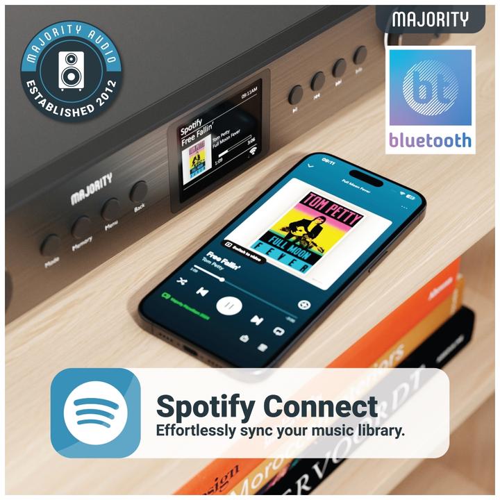 Produktbild Majority Fitzwilliam 2024 Black DAB+ Radio (Internetradio, DAB+, FM, KW, Bluetooth, WLAN)