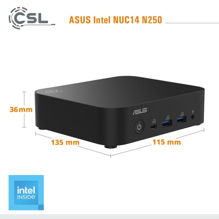 Produktbild ASUS NUC14 N250 (500 GB, 16 GB, Intel N250, Intel Arc Graphics)