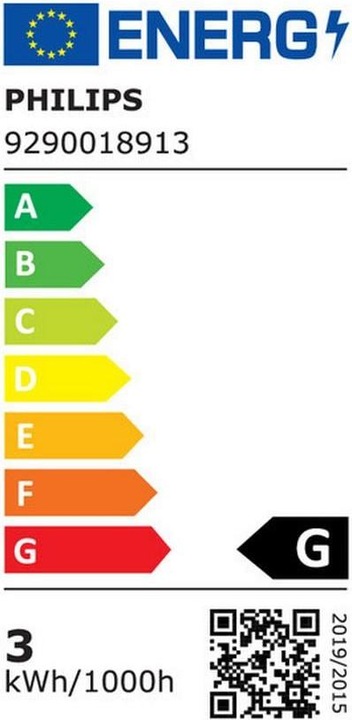 Energie-Label Philips Lampe 3 W (40 W) E27 Warmweiss (E27, 3 W, 210 lm, 1 x, G)