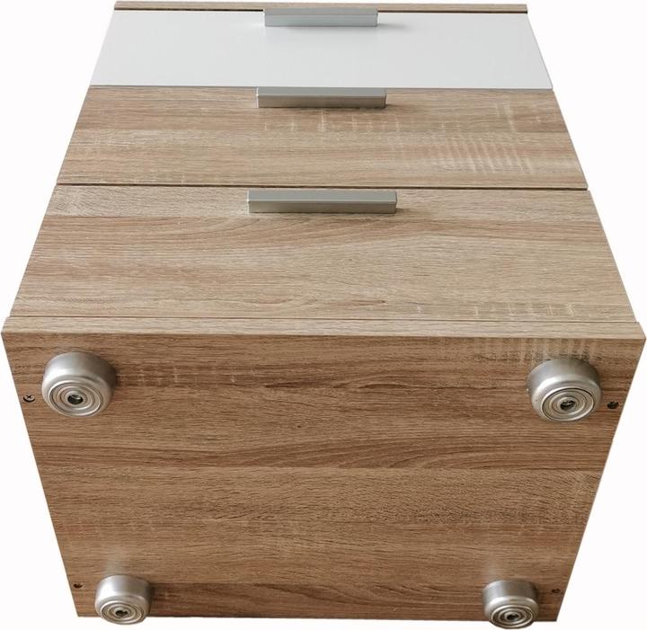 Produktbild HTI-Living Nachtkommode 3 Schubladen Nina Sonoma Weiss (45 x 38 x 53 cm)