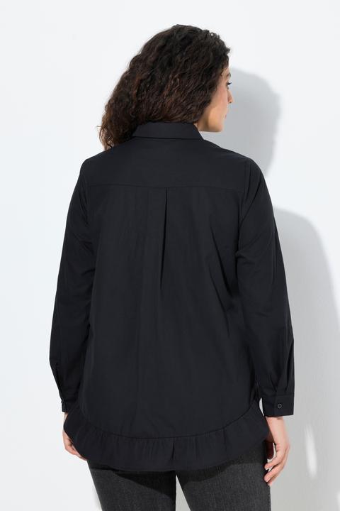 Produktbild Ulla Popken Bluse, Volantsaum, A-Linie, Hemdkragen, Langarm (46, 48)