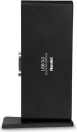 Productafbeelding Hamlet USB 3.0 Docking Station met Dual Display DVI en HDMI, hub met 6 USB-poorten, LAN EN AUDI (USB-A, USB-B, 6 Havens)