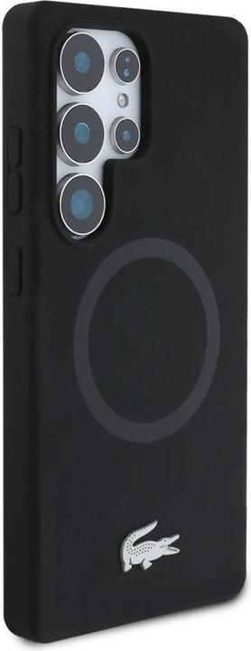 Image du produit Lacoste Case Silicone Microfiber W/ Silver Croc Logo MagSafe forSamsung Galaxy S25 Ultra black (Samsung Galaxy S25 Ultra)