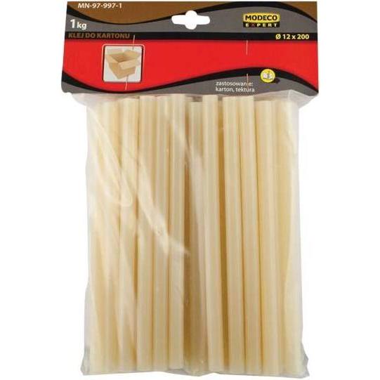 Modecom, Heisskleber, glue sticks for cardboard 12 mm x 200 mm milky 50 pcs 1kg PAC (MN-97-997-1)
