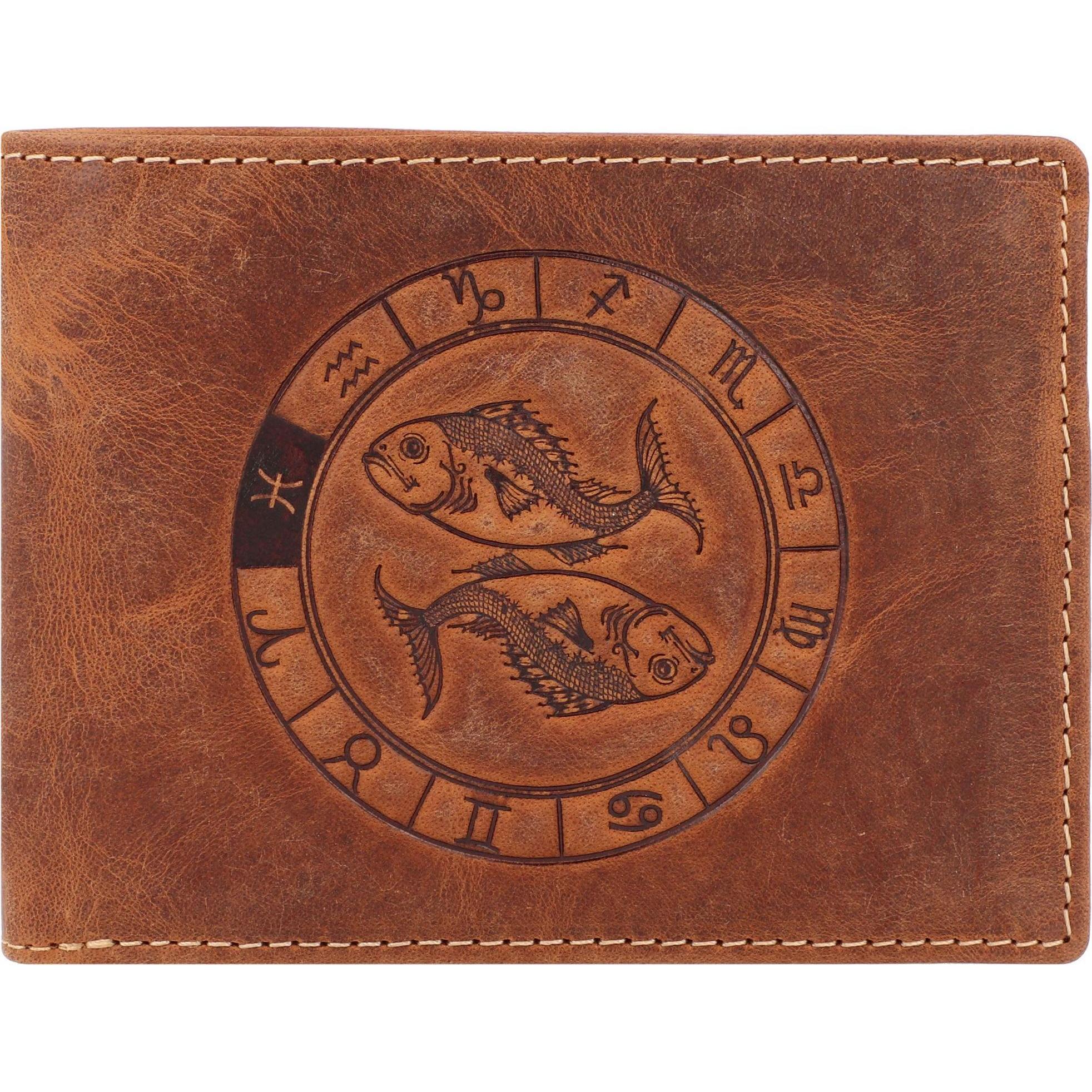 Thumbnail - Greenburry, Herren, Portemonnaie, Vintage Sternzeichen Geldbörse Leder 12 cm, Grün