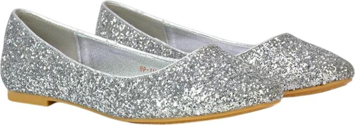 XY London Karissa Glitzer Ballerinas Flach