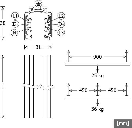 Produktbild LTS ST-A 40/9000A-4-ST s ONETrack 3-Phasen-Stromschiene Anbau sch STA409000A4STS
