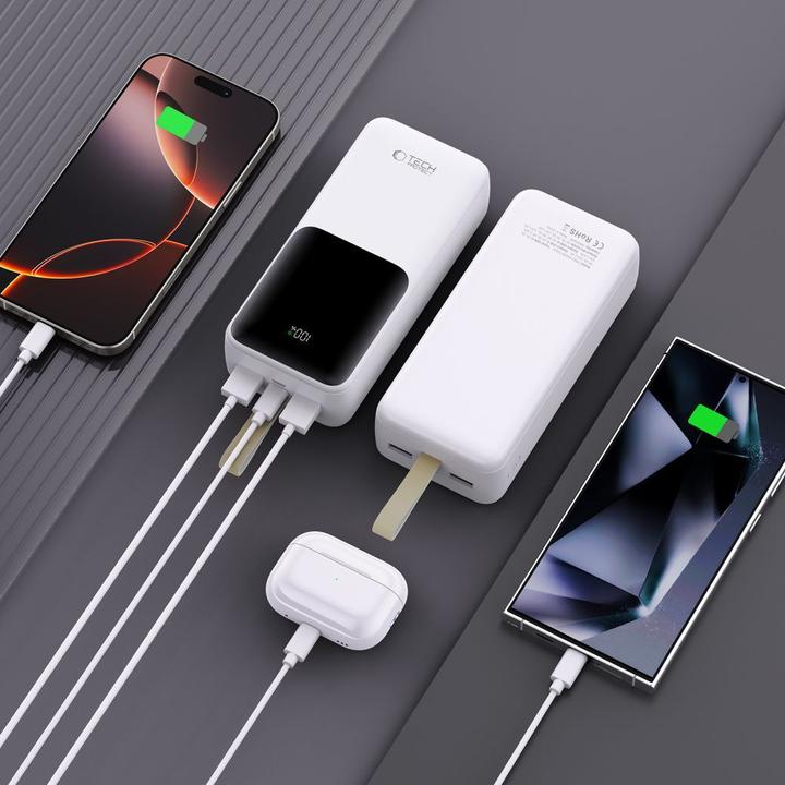 Actual product image Tech-Protect Powerbank PB03 30000mAh 22.5W - white (30000 mAh, 22.50 W)