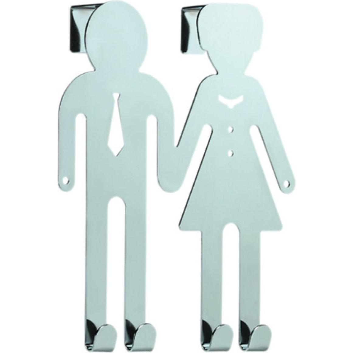 Diaqua, Garderobe + Kleiderhaken, Türgarderobe Mann+Frau chrom