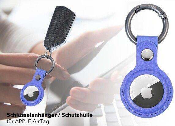 Actual product image Troika Airtag cover purple key fob, motif: round