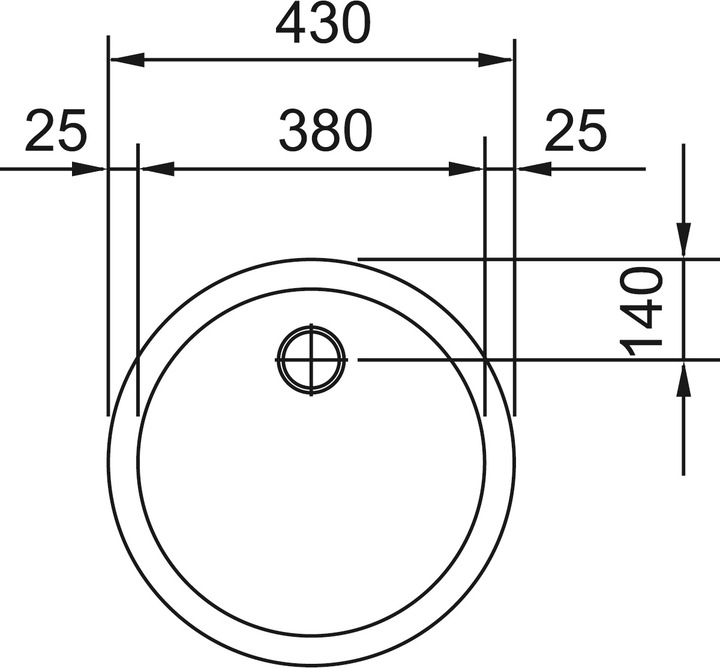 Actual product image Franke Rambla RAN 610-38 (Top-mounted sink, 43 cm, 43 cm)