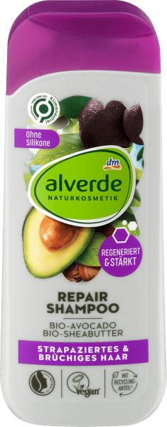 Produktbild dm alverde Shampoo Repair Bio-Avocado, Bio-Sheabutter (200 ml, Flüssiges Shampoo)