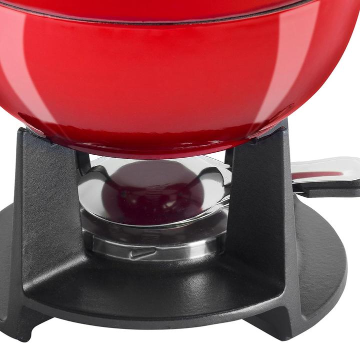 Actual product image Zwilling Cast iron fondue set 20 cm red with 6 stainless steel forks (Cheese fondue, Chocolate fondue)