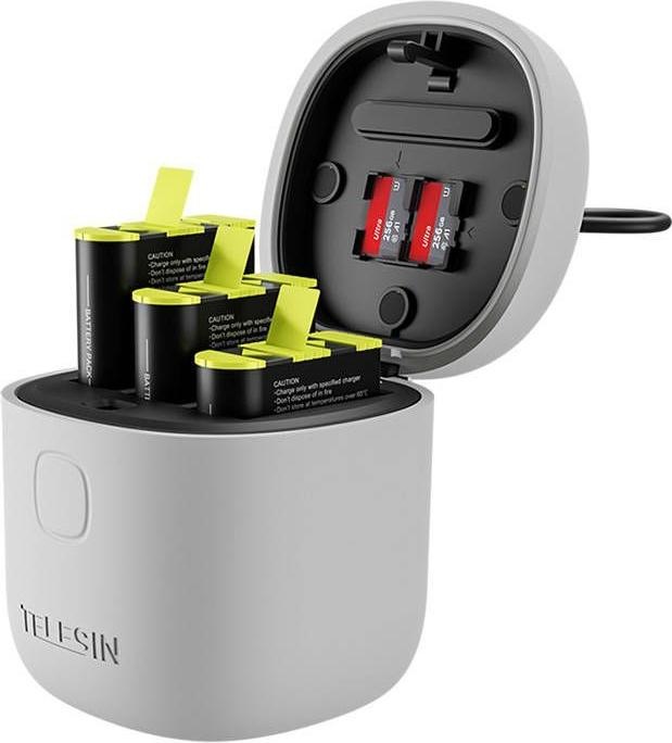 Produktbild Telesin 3-slot waterproof charger Allin box for GoPro Hero 9 / Hero 10 + 3 batteries (GP-BTR-906-GY- (GoPro Hero 9, Hero 10)