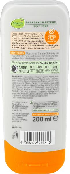 Produktbild dm alverde Conditioner Locken Bio-Leinsamen, Bio-Traube (200 ml)