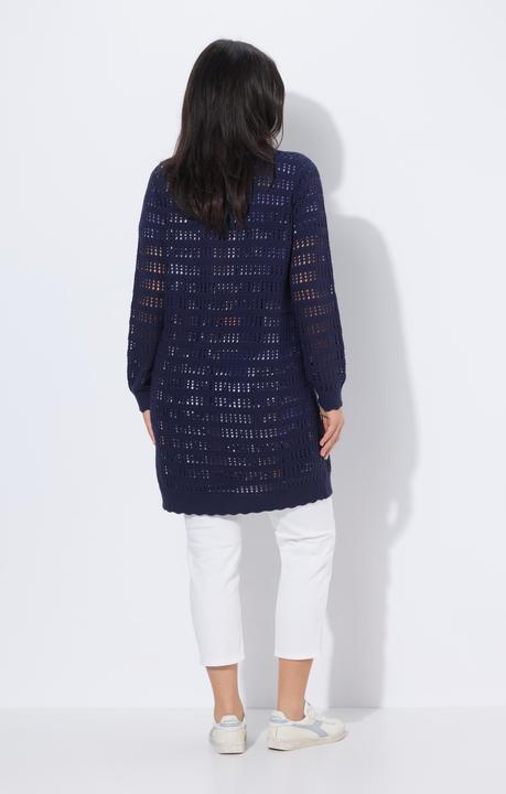 Produktbild Ulla Popken Long-Strickjacke, Band-Verschluss, V-Ausschnitt, Langarm (50, 52)