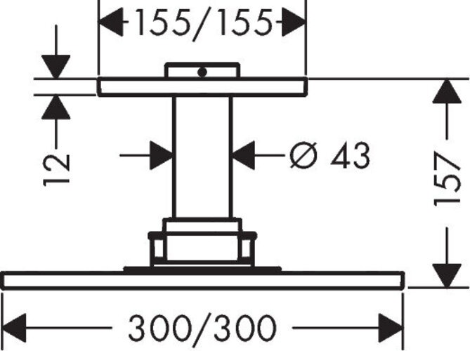Actual product image Axor ShowerSolutions overhead shower 300/300 2jet, ceiling connection (19 l/min)