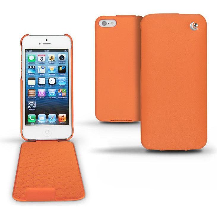 Noreve Lederschutzhülle vertikal (Apple iPhone 5), Smartphone Hülle, Orange