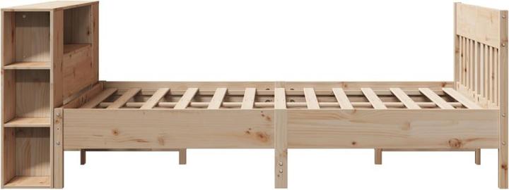 Produktbild vidaXL Massivholzbett Holzbett Bett mit Regal ohne Matratze Weiss 180x200cm (180 x 200 cm)