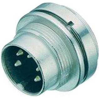 Schubiger Series 423/723 3 pole M16 male panel mount, Elektronikkabel + Stecker, Silber