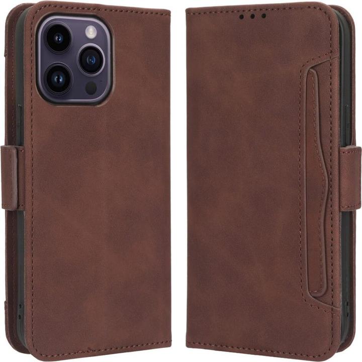 Produktbild Cover-Discount iPhone 15 Pro Max - Etui mit vielen Kartenfächer braun (Apple iPhone 15 Pro Max)