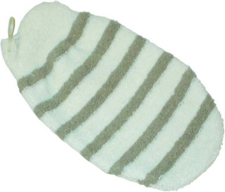Cotton glove with linen stripe