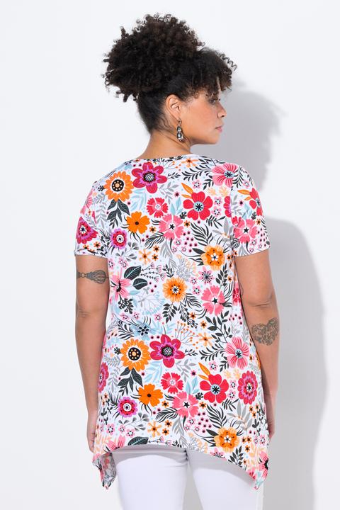 Image du produit Miamoda T-Shirt, Blumenmuster, Zipfelsaum (46)