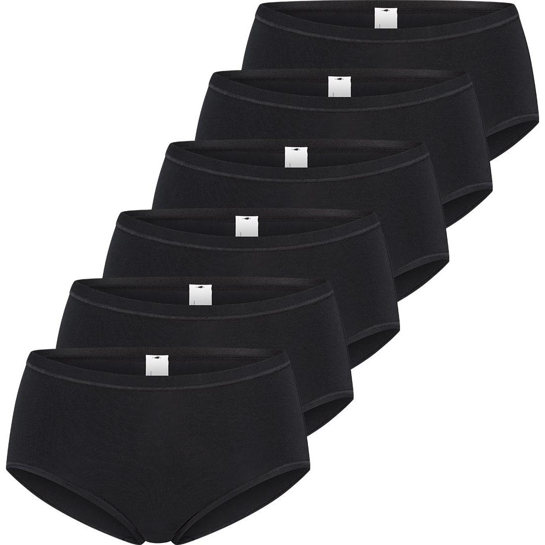 Sloggi, Damen, Unterhosen, 6er Pack GO Daily Cotton High Waist Panty, Schwarz, (M, 6er Pack)