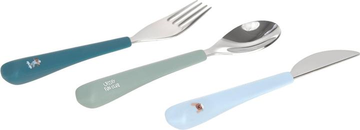 Productafbeelding Lässig Kinderbesteckset Tiny Team Dog 3-teilig, Blau