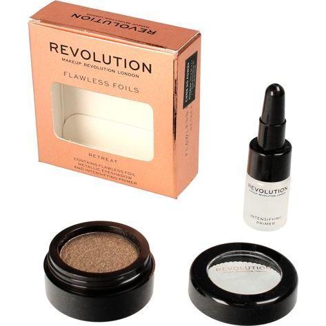 Thumbnail - Makeup Revolution, Lidschatten, Flawless Foils Metallic Eye Shadow + Retreat Base
