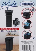Produktbild Tontarelli Moda Mülleimer mit Griff 24l grün/schwarz (24 l)
