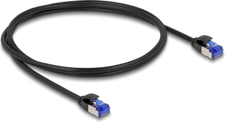 Actual product image Delock RJ45 network cable Cat.6A S/FTP Slim 1 m black (S/FTP, CAT6a, 1 m)