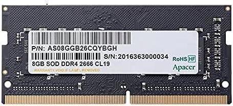 Image du produit Apacer DDR4 8GB 2666MHz CL19 SODIMM 1.2V (1 x 8GB, 2666 MHz, RAM DDR4, SO-DIMM)