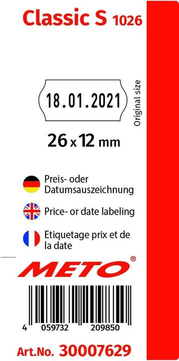 Produktbild METO Preisauszeichnungsgerät Classic S Anzahl Druckzeilen: 1