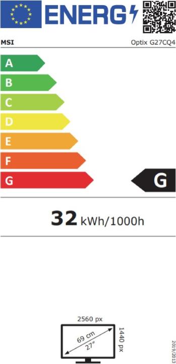 Energie-Label MSI G27CQ4 (2560 x 1440 Pixel, 27")