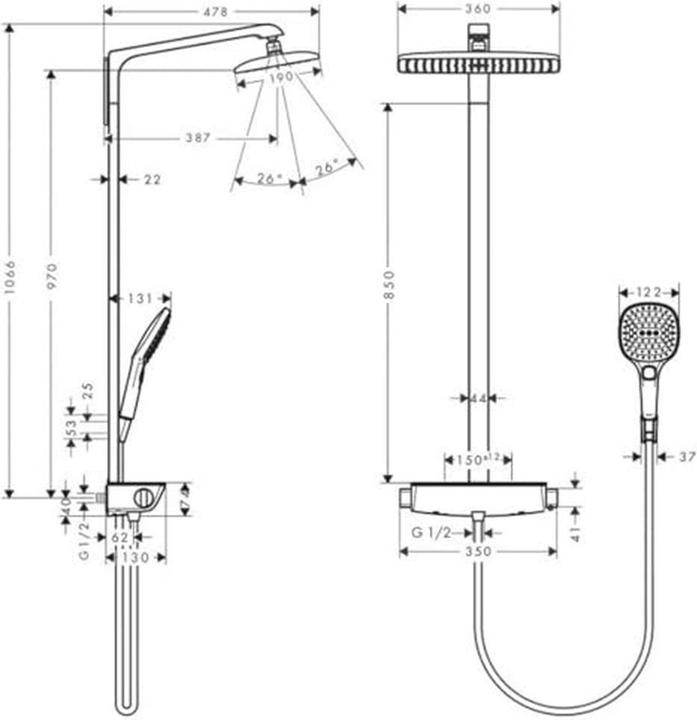 Produktbild hansgrohe Raindance E Duschsystem Chrom