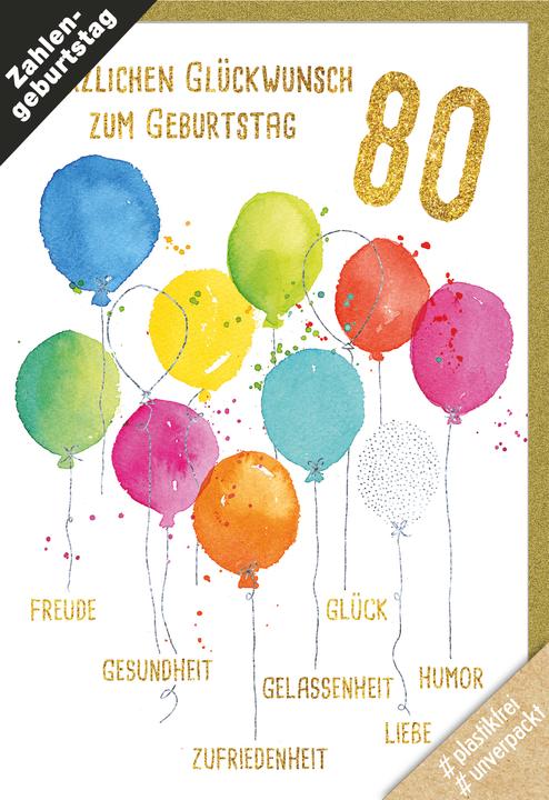 Produktbild Braun + Company Karte Geb Zahl 80. PK 299