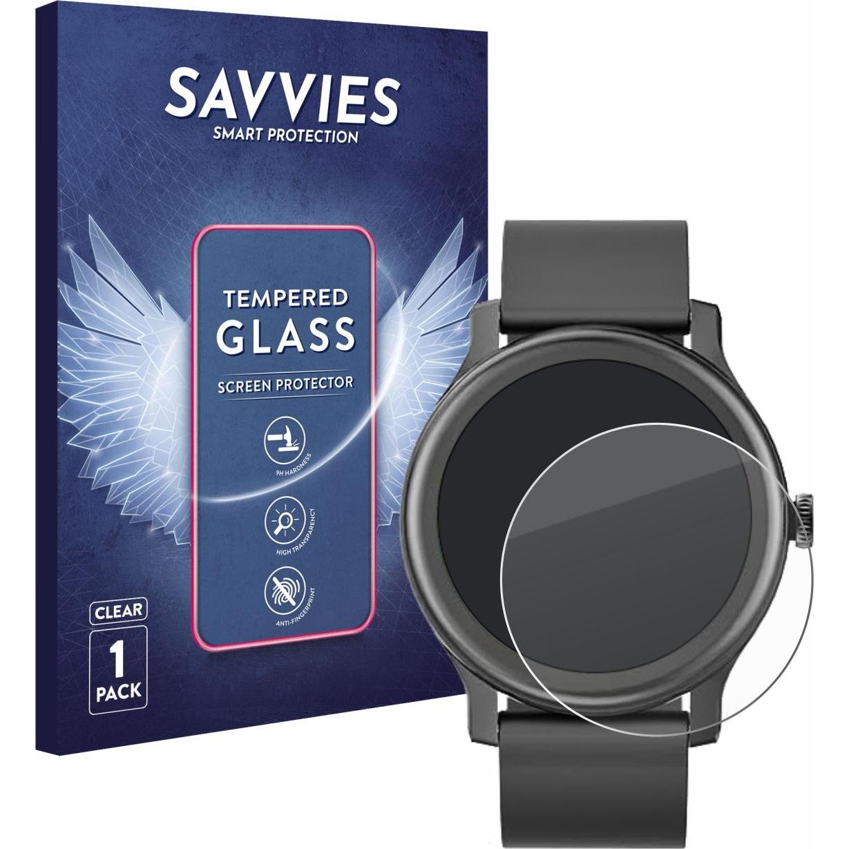 Thumbnail - Savvies Panzerglas Schutzglas Displayschutz, Smartwatch Schutzfolie, Transparent