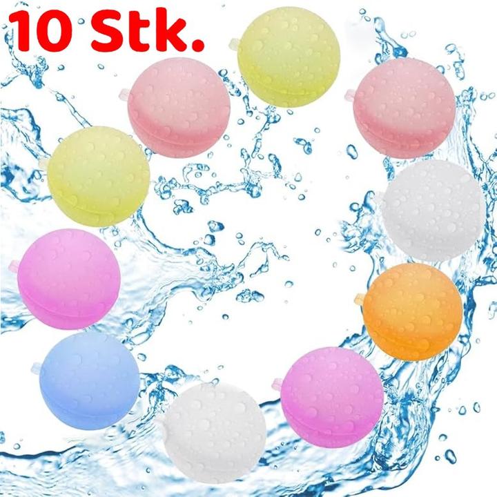 Splash & Fun Wiederverwendbare Silikon-Wasserbomben – 10 Stück (10 x)