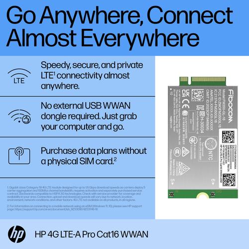 Immagine prodotto HP WWAN 4G LTE-Advanced Pro per G11 (Mini PCI Express)