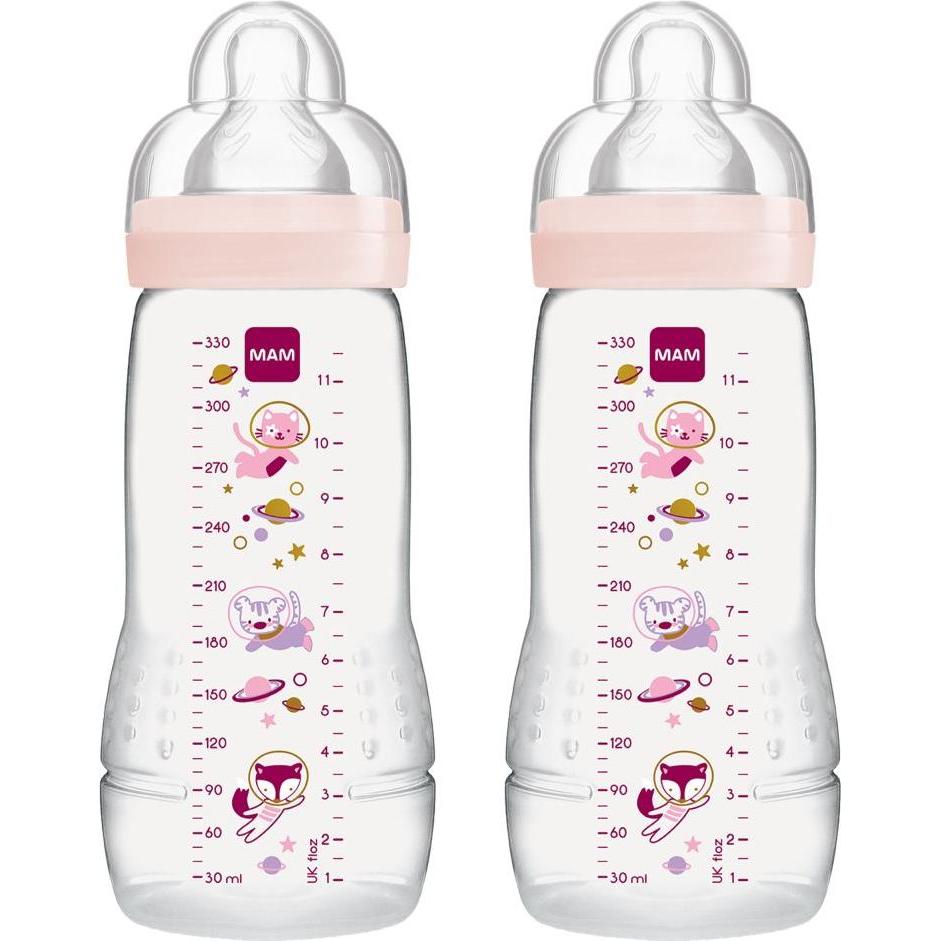 MAM, Babyflasche, Easy Active 330 ml, 4+ Mon., 2 Stk, Weltall (330 ml)