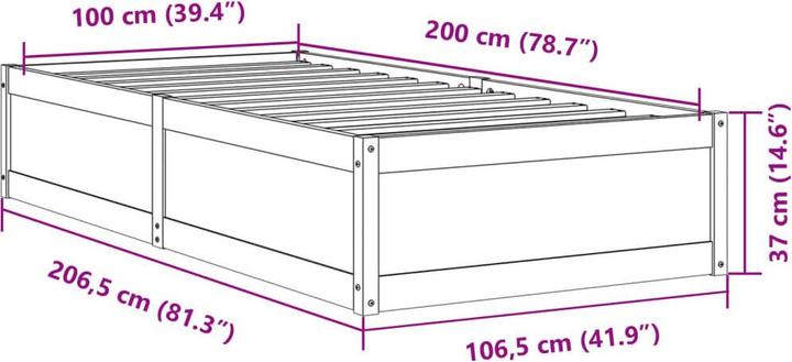 Image du produit vidaXL Bettgestell (100 x 200 cm)