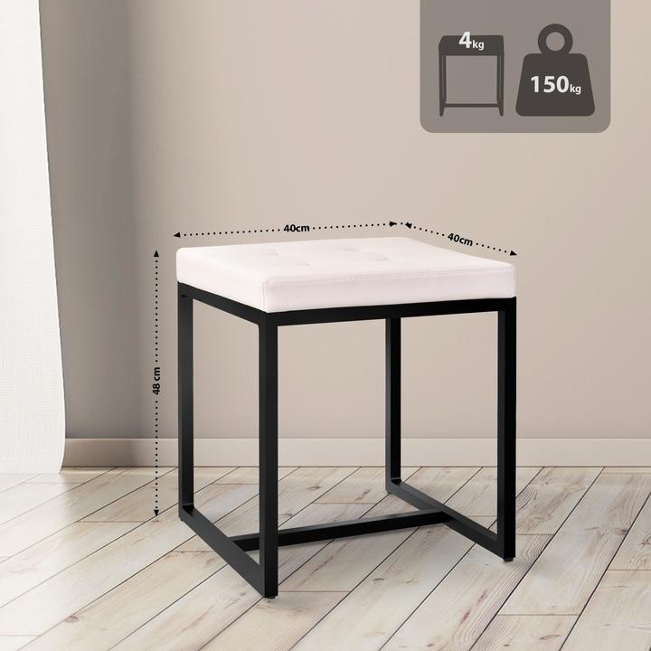 Actual product image CLP Barci stool with upholstery and black iron frame