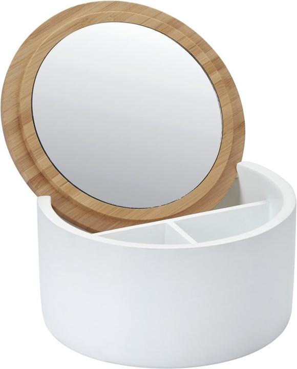 Diaqua Boîte à bijoux avec miroir blanc / bois