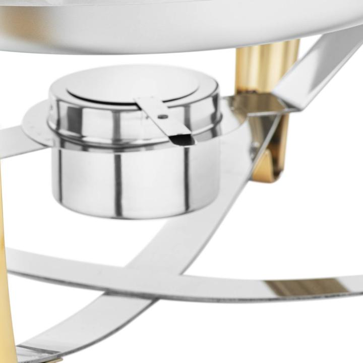 Immagine prodotto Royal Catering Chafing Dish Warmhaltebehälter Rechaud Wärmebehälter rund Goldakzente 6 L