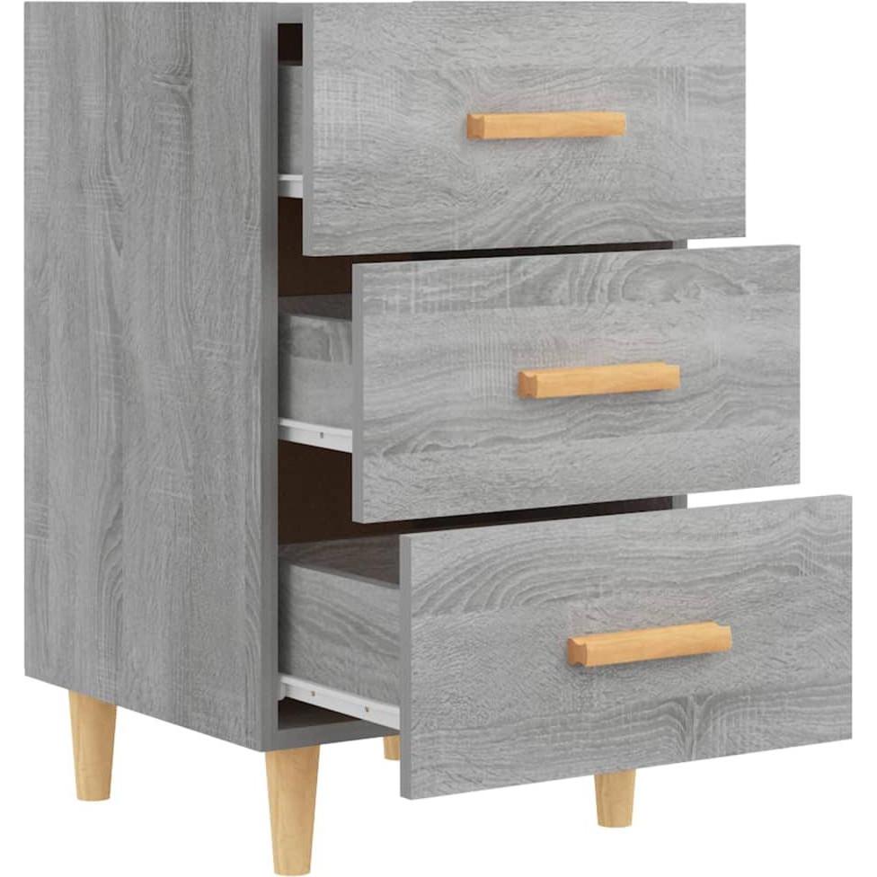 Vidaxl Grau Nachttisch, Nachttisch (40 X 40 X 66 Cm)