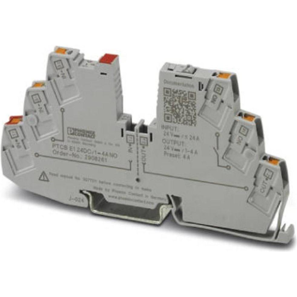 Phoenix Grigio Interruttore Automatico Ptcb E1 24Dc/1-4A No, Pulsante + Interruttore,
