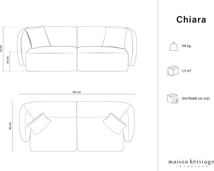 Actual product image Maison Heritage Chiara (2 person sofa, Modular sofa)