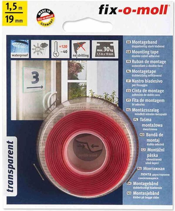 Image du produit Fix-o-moll Ritterrath Power-Mount transparent 50kg 150cm 19mm, 3563049 (19 mm)